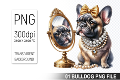 Cute French Bulldog Clipart PNG, Bulldog Graphic Design Product Image 1