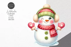 Christmas clipart, Snowman clipart, Christmas sublimation, Product Image 1