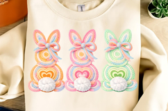 Happy Easter PNG Coquette Easter Bunny, Faux yarn Bunny PNG Product Image 2