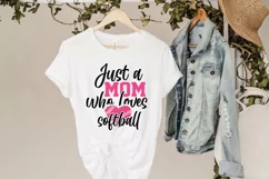 Just a mom who loves baseball, softball shirt svg, softba Product Image 5