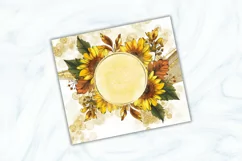 Sunflower 20 Oz Tumbler Wrap Designs| Add Your Text Tumbler Product Image 3