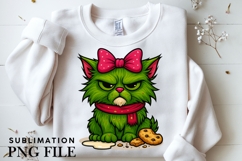Green funny Christmas cat png design for T-shirts Product Image 3