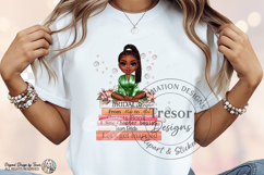 Black Bride Chibi PNG | Green Robe Bridal Shower Product Image 6