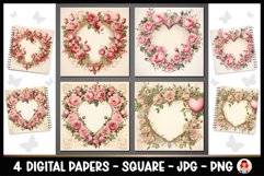 4 Vintage Textured Digital Papers I Valentine Junk Journal Product Image 1