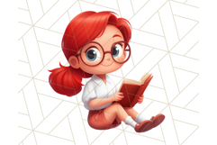 Cute Teacher Girls Clipart, School PNG, Teacher Sublimation Product Image 2