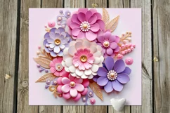 3D papercut pink & purple Flowers | 8 Skinny tumbler designs Product Image 6