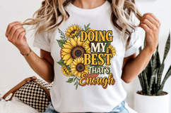 Doing My Best PNG, Sunflower Vintage Floral Sublimation Product Image 6