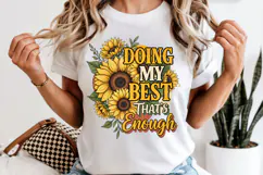 Doing My Best PNG, Sunflower Vintage Floral Sublimation Product Image 6