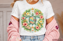 Sea Turtle Floral PNG Design | Tropical Ocean Turtle Sublima Product Image 3