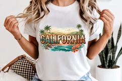 California State PNG, Vintage Coastal Sunset Sublimation Product Image 7