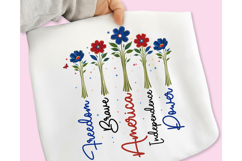Boho Floral USA T-shirt Design, Floral America PNG, USA PNG Product Image 11
