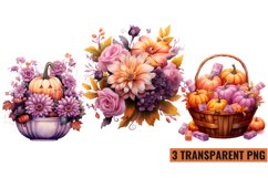 Pink Halloween Watercolor Clipart Sublimation ,PNG Product Image 1