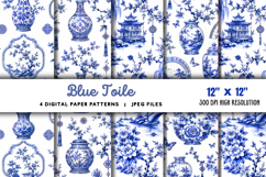 Blue Toile Digital Paper JPG Product Image 1