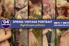 Spring Vintage Portrait Photos Paper PNG Product Image 1