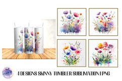 Watercolor Flower 20OZ Tumbler Sublimation Design Product Image 1