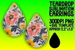 Vintage-Inspired Flower Earring Design PNG Product Image 1