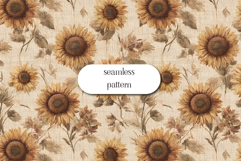 Vintage Sunflower Seamless Pattern | Rustic Floral Print Product Image 1