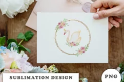 Princess Swan Floral Wreath PNG Product Image 6