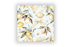 Pastel Lemon Gingham Digital Paper, Seamless Watercolor Product Image 6