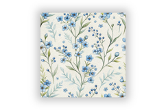 Blue Floral Cottagecore Digital Paper, Seamless Watercolor Product Image 6