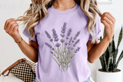 Lavender Floral PNG, Rustic Botanical Bouquet Sublimation Product Image 5