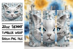 Floral Fantasy Meets 3D Cats: Glossy Sublimation Product Image 1