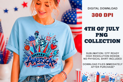 America Sketch Liberty PNG | Patriotic Graffiti DTF Product Image 1