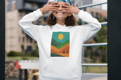 Sunny Hillside Minimal Landscape Pillow Design Product Image 6