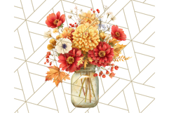 Fall Mason Jar Flowers PNG Clipart Product Image 2