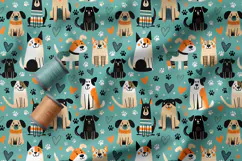 Cute Dogs Seamless Patterns, Doodle Dog PNG, Dog Lover Print Product Image 3