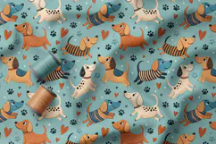 Cute Dogs Seamless Patterns, Doodle Dog PNG, Dog Lover Print Product Image 2