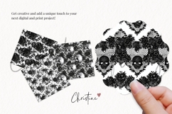 Seamless Skull Lace Digital Paper Product Image 3