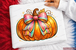 Pink Pumpkin Coquette Sublimation Design, Product Image 2
