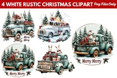 White Rustic Christmas Clipart PNG Product Image 1