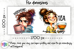Funny Tea Lover Mug Wrap, Sarcastic Mug Design, Grumpy Face Product Image 2