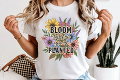 Bloom Where You're Planted PNG, Vintage Floral Sublimation Product Image 6