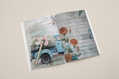 Rustic Vintage Vehicle &amp; Wildflowers Junk Journal Page Product Image 6