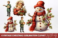 Vintage Christmas Sublimation Clipart Product Image 1