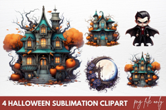 Watercolor Halloween Sublimation Clipart PNG Product Image 1