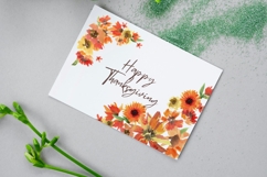 Fall Floral Watercolor Clipart. PNG Autumn Corners Product Image 6