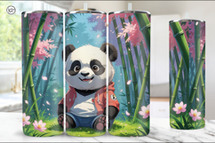 3 Cute Panda Tumbler Sublimation, 20 oz Tumbler Wrap Product Image 4