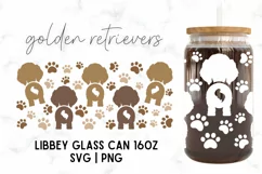 Golden Retriever SVG, Golden Retriever Libbey Glass Wrap Product Image 1
