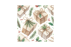 Rustic Neutral Winter Digital Paper | Seamless Watercolor Product Image 6