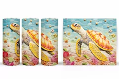 3D Turtle Tumbler Wrap Design. Turtle Tumbler Wrap Design Product Image 2