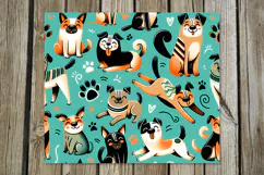 Modern Cats & dogs | 4 skinny tumbler Sublimation designs P2 Product Image 5