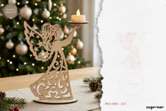 Christmas Angel Candle Holder Laser Cut | Glowforge | SVG Product Image 2