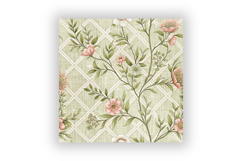 Moss Toile Digital Paper Pack, Vintage Floral Toile, Gingham Product Image 6