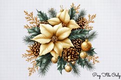 Golden Christmas Decor Clipart Bundle PNG Product Image 9