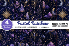 Pastel Rainbow Unicorn Glitter Background JPG Product Image 1