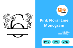 Pink Floral Line Monogram Product Image 1